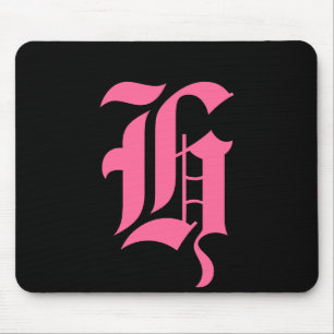 Rosa Monogramm H Mousepad