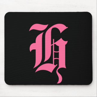 Rosa Monogramm H Mousepad