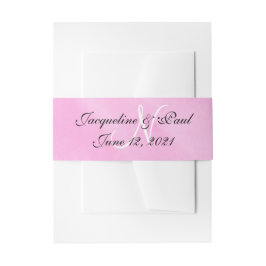 Rosa-Monogramm-Hochzeit Einladungsbanderole