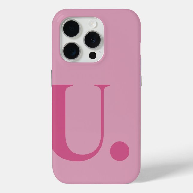 Rosa Monogramm Letter Einfache Farbe Minimalistisc Case-Mate iPhone Hülle (Rückseite)