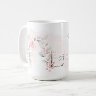 Rosa-Monogramm-Letter L Kaffeetasse