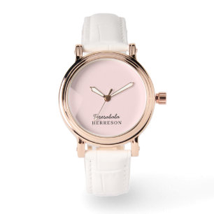 Rosa Monogramm Modern Minimalistisch Weiblich Chi Armbanduhr