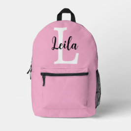 Rosa Monogramm-Name-Skript personalisiertes Design Bedruckter Rucksack
