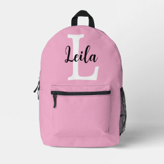 Rosa Monogramm-Name-Skript personalisiertes Design Bedruckter Rucksack