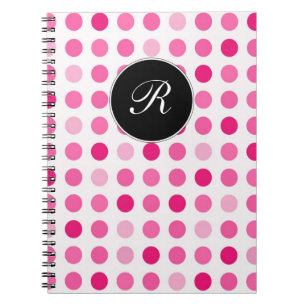 Rosa Monogramm-Notizbuch-Zeitschrift Notizblock