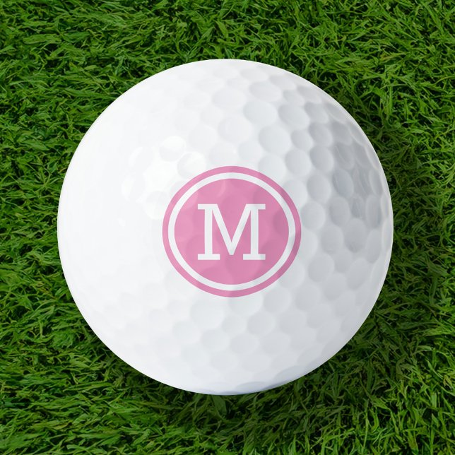 Rosa Monogramm Personalisierte Golfbälle (Von Creator hochgeladen)