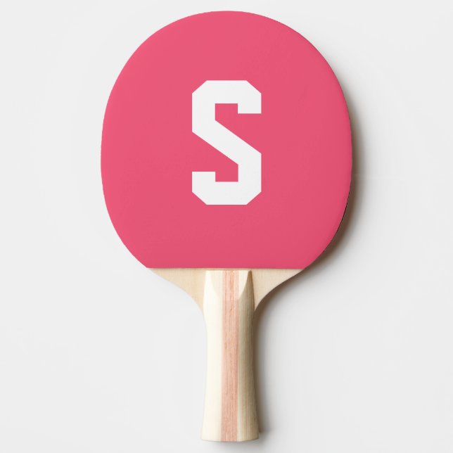 Rosa Monogramm-personalisierter Name Tischtennis Schläger (Vorderseite)