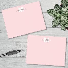Rosa Monogramm Post-it Klebezettel