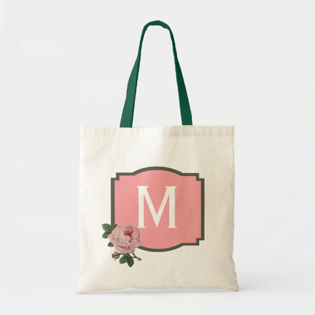 Rosa Monogramm Tragetasche (Vorne)