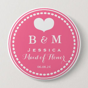 Rosa Monogramm - Trauzeugin - Hochstelltaste Button