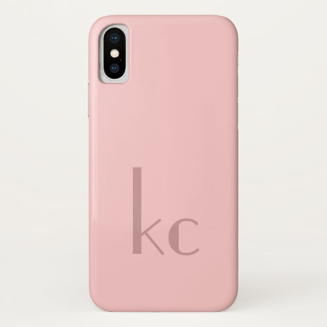 Rosa Monogramm-Typografie Case-Mate iPhone Hülle (Rückseite)