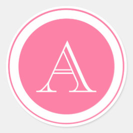 Rosa Monogramm Umhüllung Siegel Aufkleber