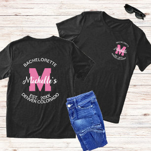 Rosa Monogramm Vorderbachelorette-Brille Tri-Blend Shirt