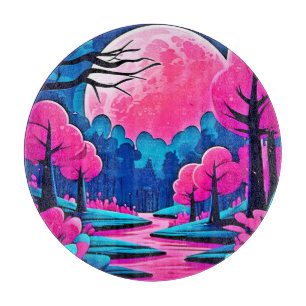 Rosa Moonlit Forest Art Schneidebrett