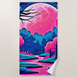 Rosa Moonlit Forest Art Strandtuch