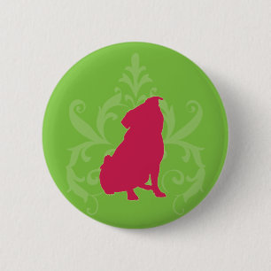 Rosa Mops Button