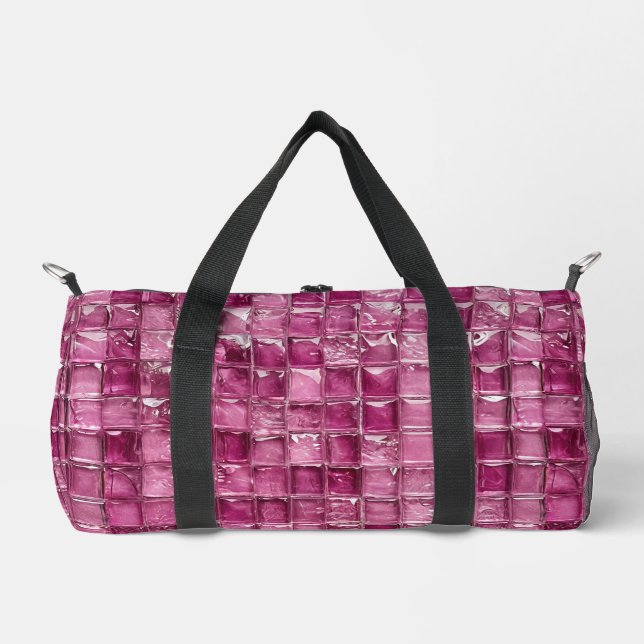 Rosa Mosaikmuster Duffle Bag (Vorderseite)