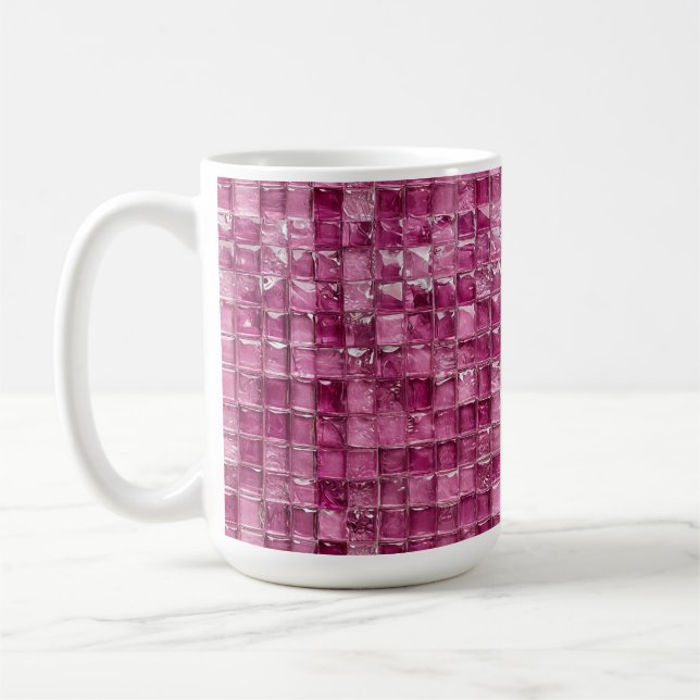 Rosa Mosaikmuster Kaffeetasse (Links)