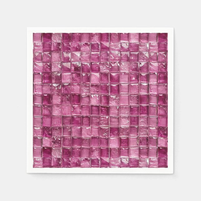 Rosa Mosaikmuster Serviette (Vorderseite)