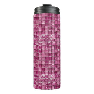 Rosa Mosaikmuster Thermosbecher