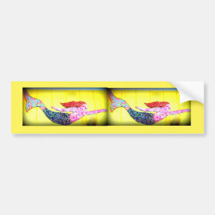 rosa Mosaiksträucher an Bord Autoaufkleber