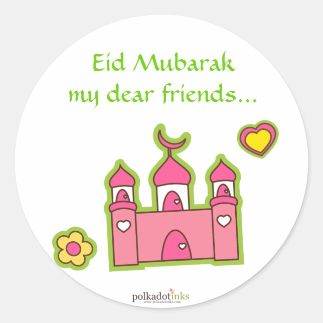 Rosa Moschee Sticker (Vorderseite)