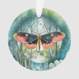 Rosa Moth Forest Night Ornament