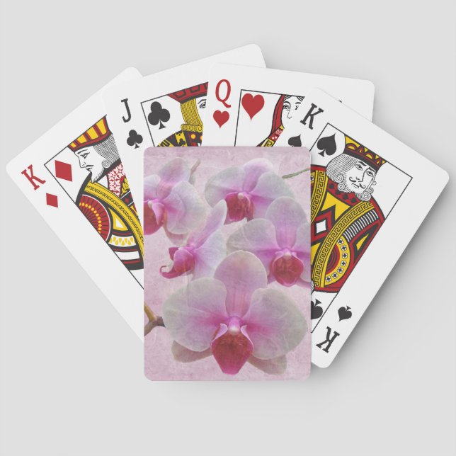 Rosa Moth Orchids - Phalaenopsis Spielkarten (Rückseite)