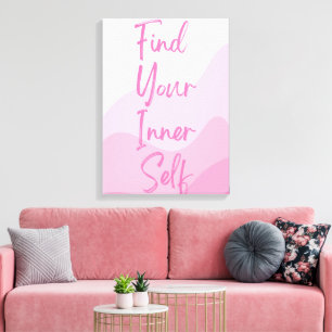 Rosa Motivations-Wandkunst – Finde dein inneres Se Leinwanddruck