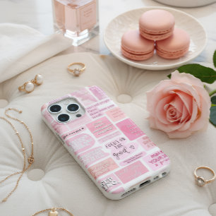 Rosa Motivationszitate Collage Ästhetik Handyhülle Case-Mate iPhone Hülle