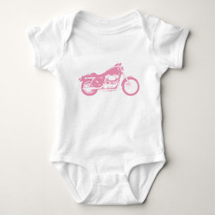 rosa Motorrad Baby Strampler