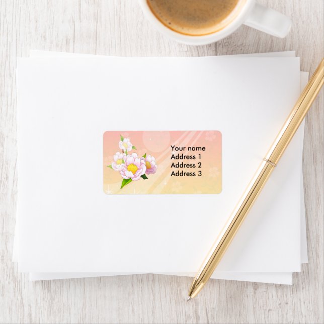 Rosa Mottenorchie Adressaufkleber (Insitu)