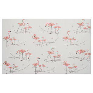 Rosa multi großes Muster der Flamingos Stoff