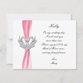 Rosa Multifunktionsleisten-Silberschwänze-Trauzeug Einladung