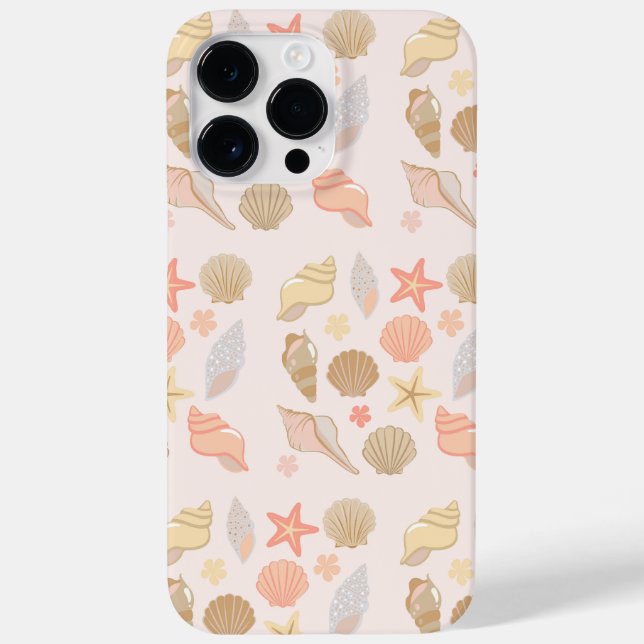 Rosa Muschel Muster Case-Mate iPhone 14 Pro Max Hülle (Rückseite)