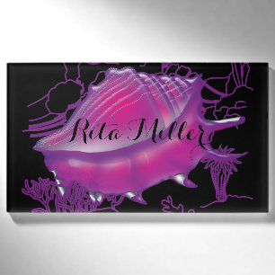 Rosa Muschel Namenschild