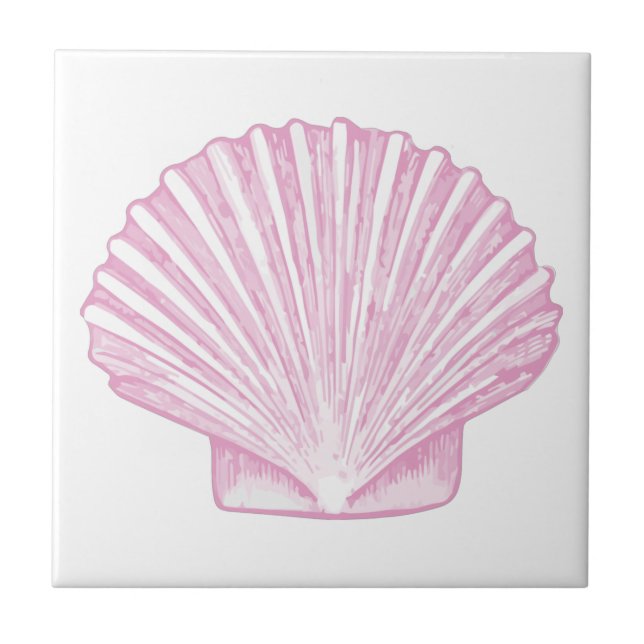 Rosa Muschelschale Küste Fliese (Vorderseite)