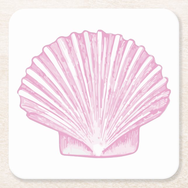 Rosa Muschelschale Küste Rechteckiger Pappuntersetzer (Vorderseite)