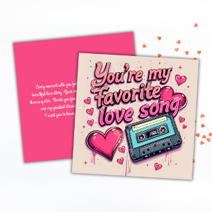Rosa Musik-Liebeslied Retro Valentinstag Feiertagskarte