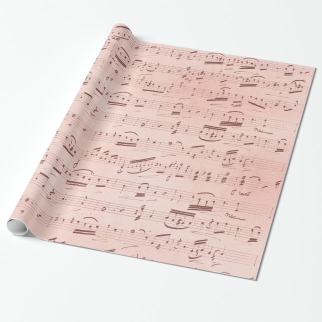 Rosa musikalische Bemerkungen Geschenkpapier (Ungerollt)