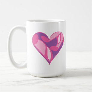 Rosa Musiknote Gemustertes Herz Tasse