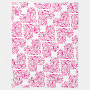Rosa Musiknote Herz Fleece Blanket