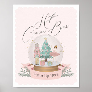 Rosa Muskatnuss Babydusche Kakao-Bar Poster