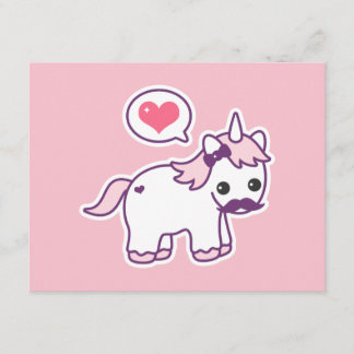 Rosa Mustache Unicorn Geburtstagsparty Einladungen