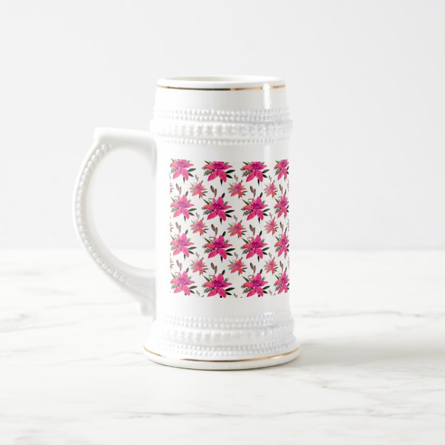 rosa Muster-Design-29500 Bierglas (Links)