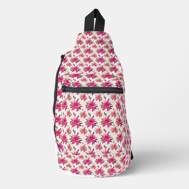 rosa Muster-Design-29500 Crossbody Bag (Vorderseite)
