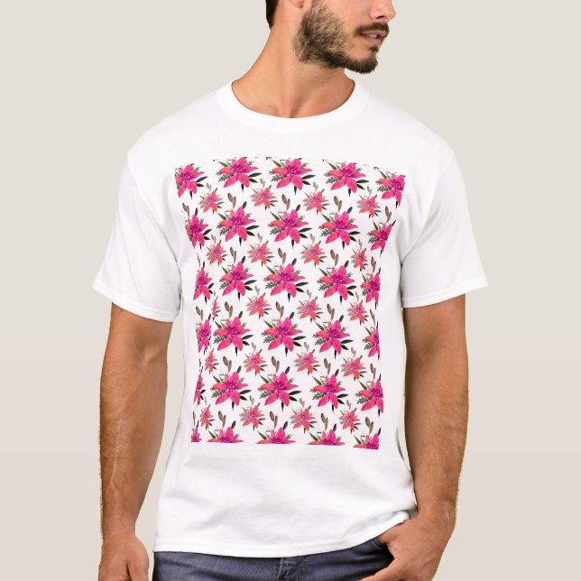 rosa Muster-Design-29500 T-Shirt (Vorderseite)
