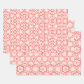 rosa Muster Geschenkpapier Set
