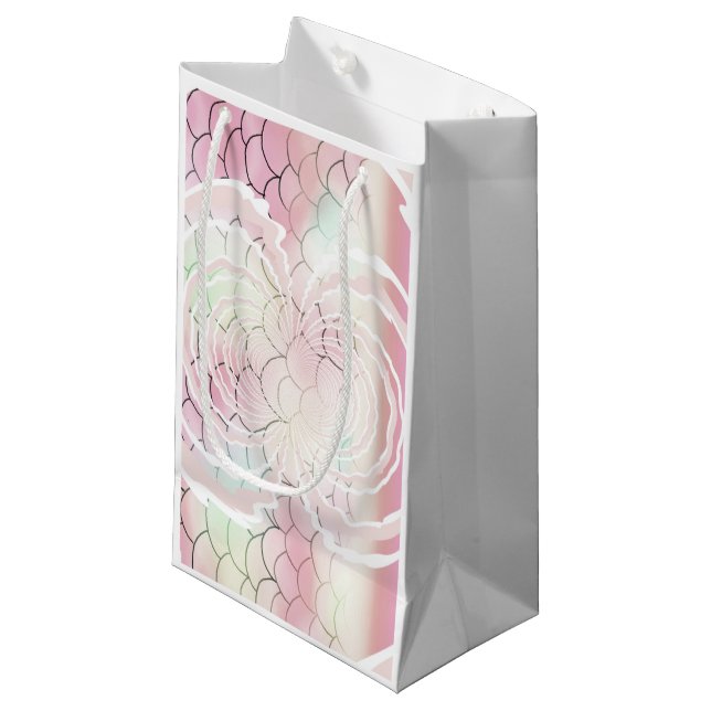 Rosa Muster unter der Meeresskala Kleine Geschenktüte (Vorderseite Schrägansicht)