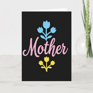 Rosa Mutter Schrift Blumenkarte Karte